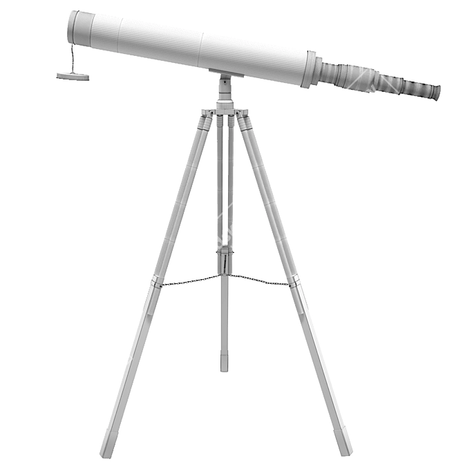 Antique Style Vintage Telescope 3D model image 2