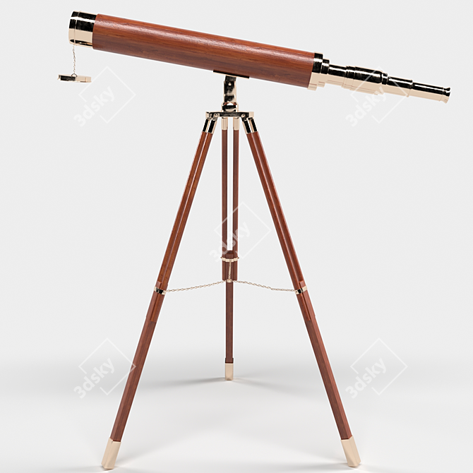 Antique Style Vintage Telescope 3D model image 6