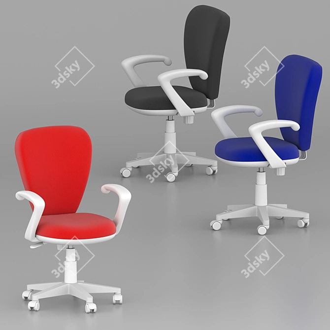 Kids Bureaucrat Chair with Wheels 3D model image 1