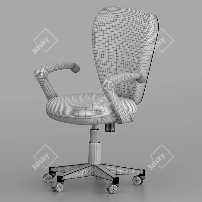 Kids Bureaucrat Chair with Wheels 3D model image 4