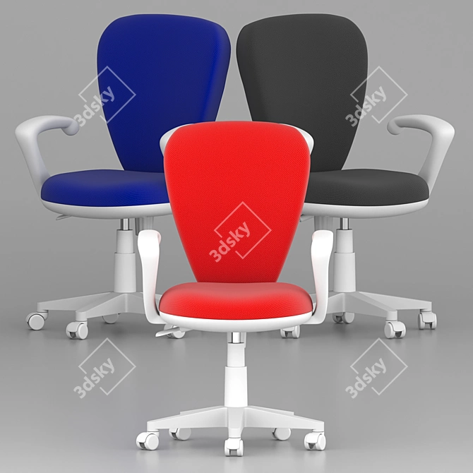 Kids Bureaucrat Chair with Wheels 3D model image 6