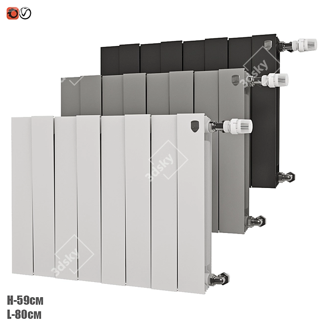 PIANOFORTE Bimetal Radiator: Elegant and Efficient 3D model image 1