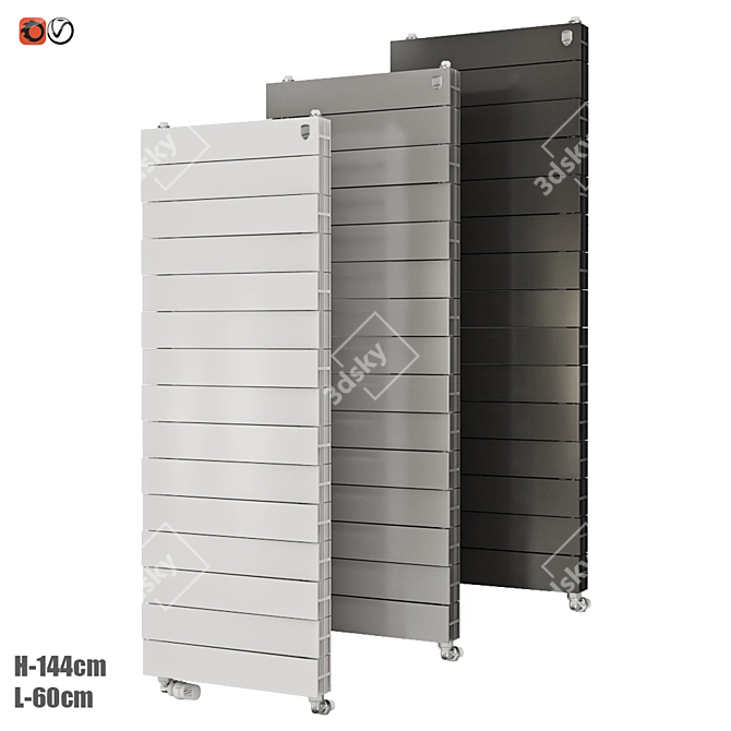 PIANOFORTE TOWER: Elegant Bimetal Radiator 3D model image 1