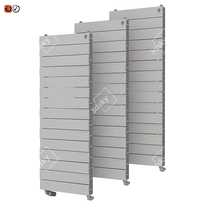 PIANOFORTE TOWER: Elegant Bimetal Radiator 3D model image 2