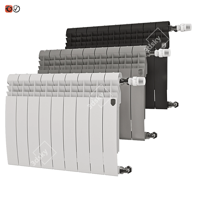 BILINER Bimetal Radiator: Sleek & Efficient 3D model image 1