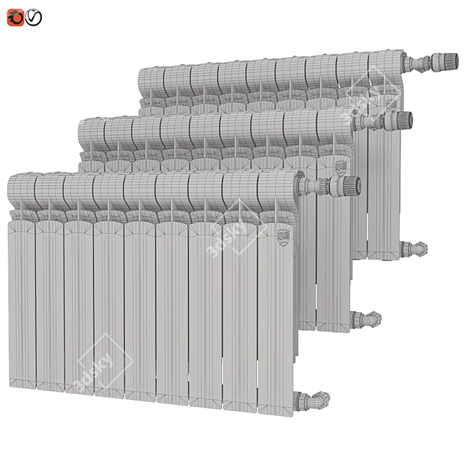 Indigo Super Bimetallic Radiator 3D model image 2