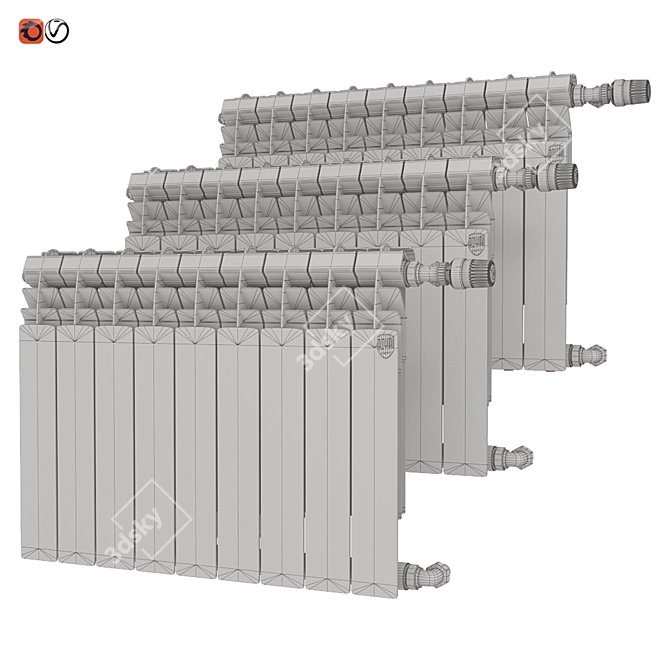 Sleek Radiator Monoblock 3D model image 2