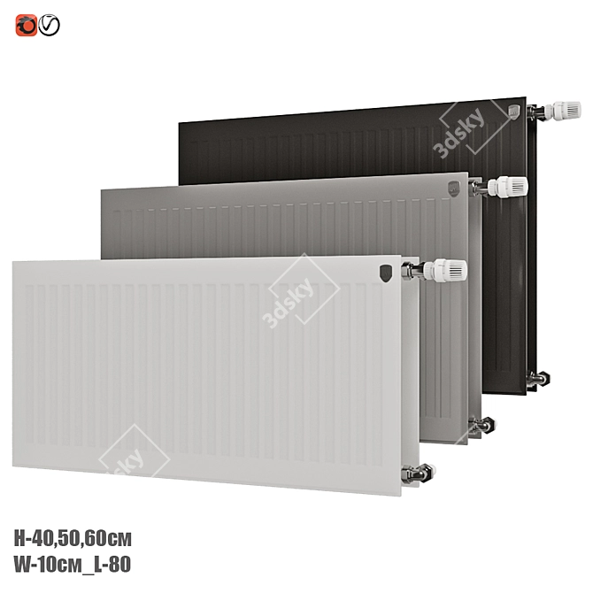 Royal Thermo Hygiene 80 Panel Radiator 3D model image 1