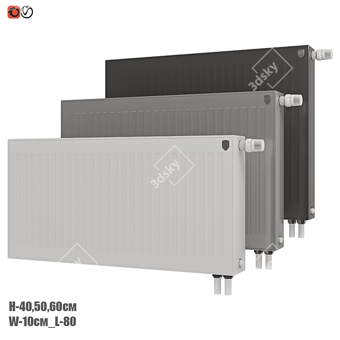 Royal Compact Panel Radiator 3D model image 1