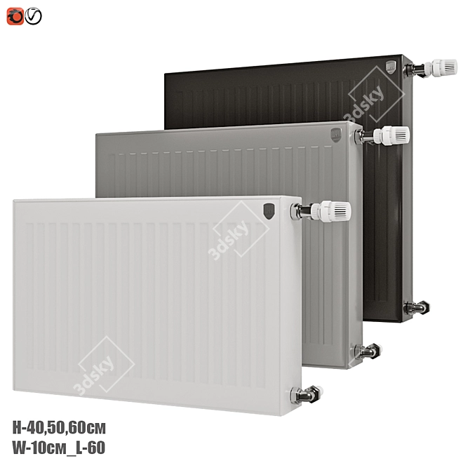 Royal Thermo Compact 60: Sleek Panel Radiators 3D model image 1