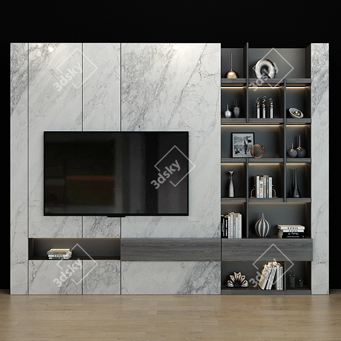 Versatile TV Shelf - Organize Your Entertainment Space 3D model image 1