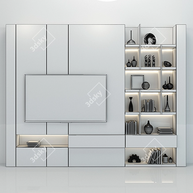 Versatile TV Shelf - Organize Your Entertainment Space 3D model image 3