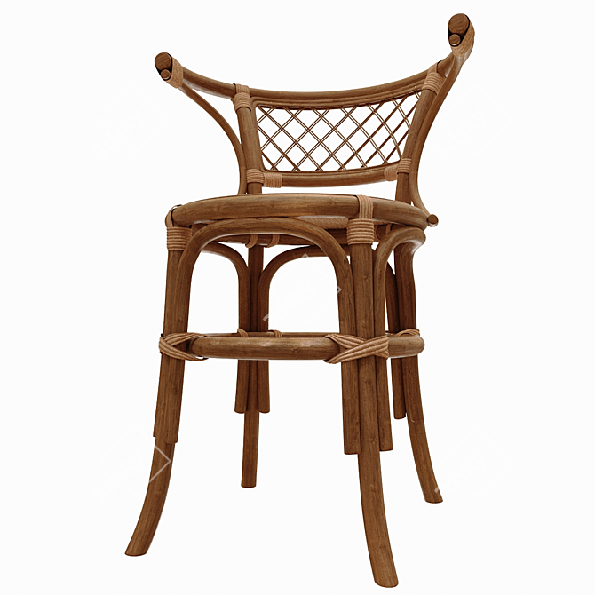 Natural Rattan Chair 3D model image 3