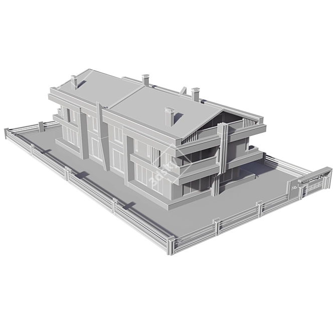 Modern Residential Building 3D Model 3D model image 5