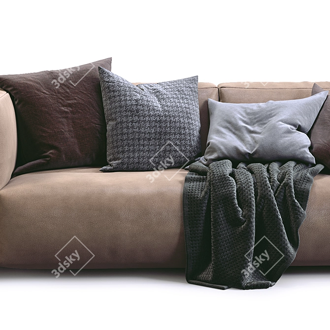 Prostoria Leather Match Sofa: Modern Elegance 3D model image 2