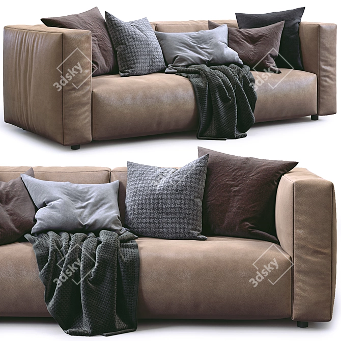 Prostoria Leather Match Sofa: Modern Elegance 3D model image 3