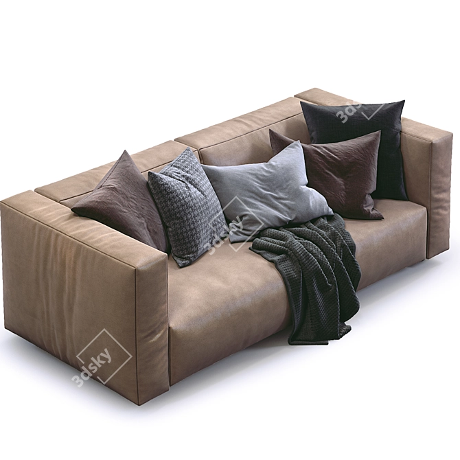 Prostoria Leather Match Sofa: Modern Elegance 3D model image 4
