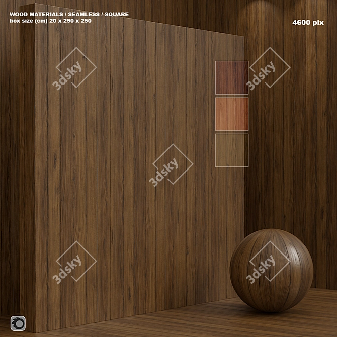 Seamless Wood Plank Set 107 3D model image 1