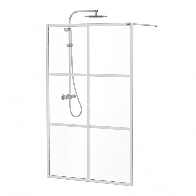 PBR-Optimized Shower Screen RGW WA-11-B 3D model image 2