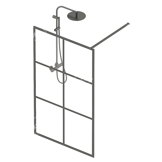 PBR-Optimized Shower Screen RGW WA-11-B 3D model image 3