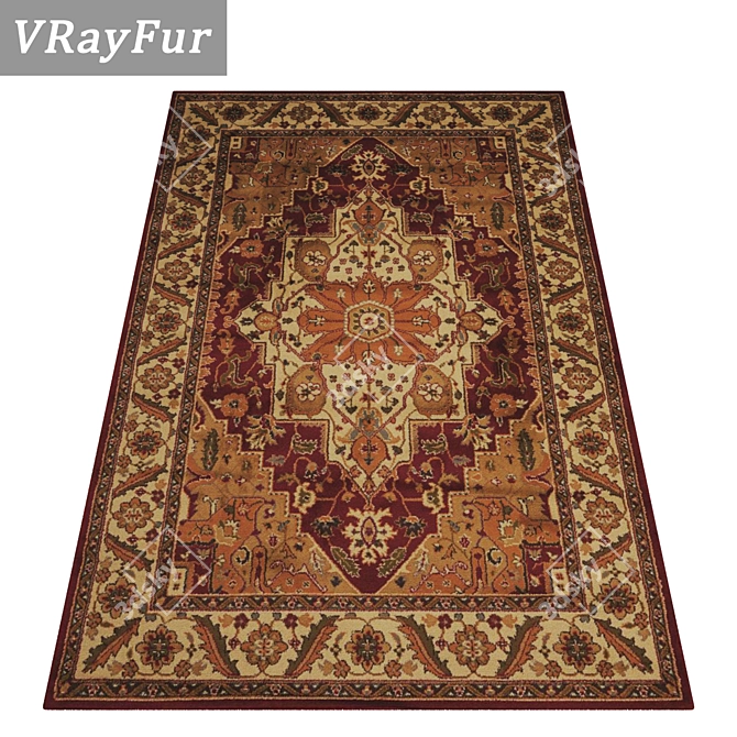 Luxury Texture Rug Set 3D model image 2