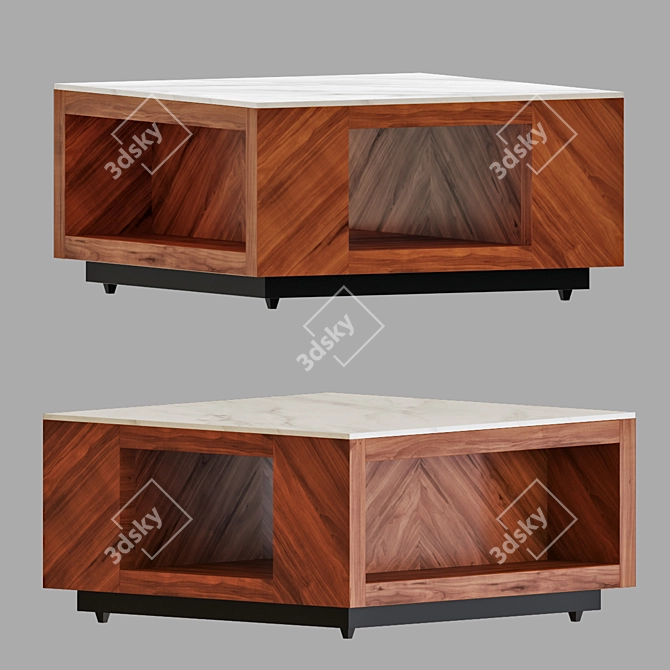 Luxury Marble & Wood Coffee Table - Suspend II 3D model image 1
