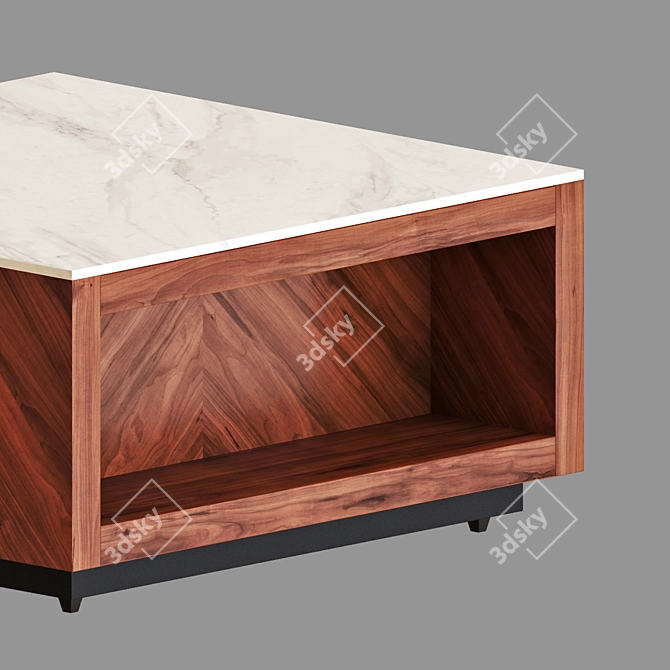 Luxury Marble & Wood Coffee Table - Suspend II 3D model image 2