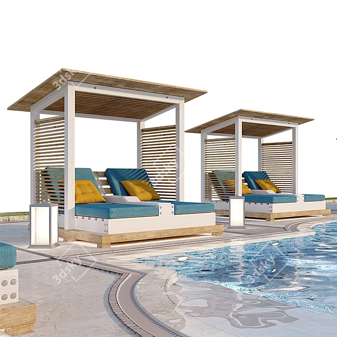 Luxury Pool Area for Relaxation 3D model image 2