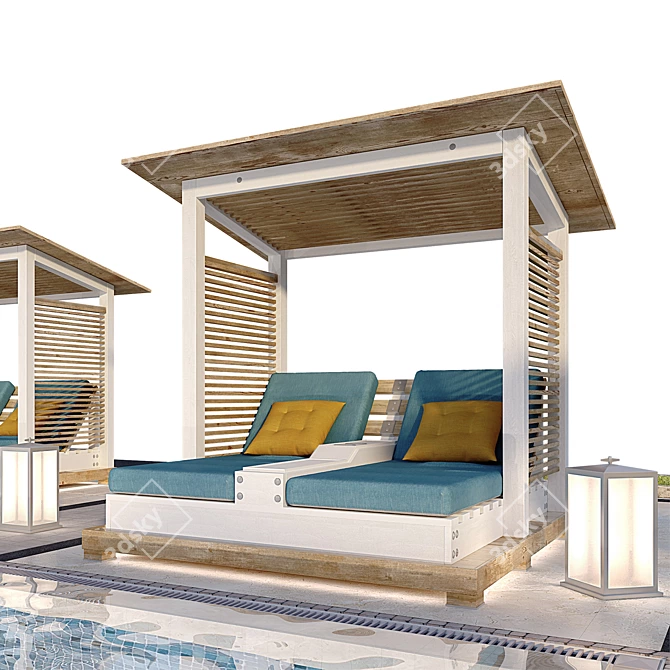 Luxury Pool Area for Relaxation 3D model image 3
