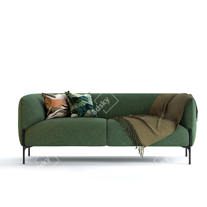 Organic Curve Panda Sofa 3D model image 2