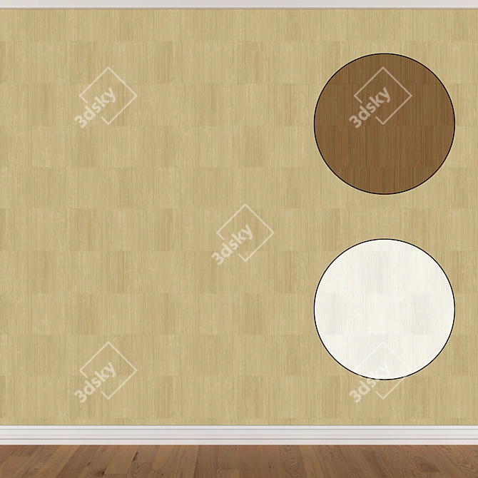 Title: Seamless Wallpaper Set - 3 Color Options 3D model image 1