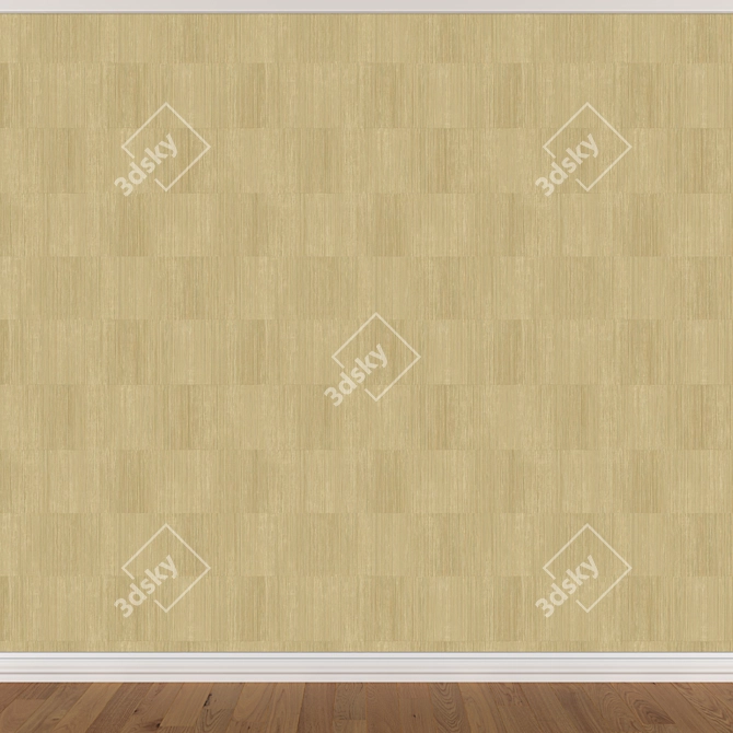 Title: Seamless Wallpaper Set - 3 Color Options 3D model image 2