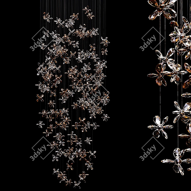 Crystal Blossom Chandelier 3D model image 1