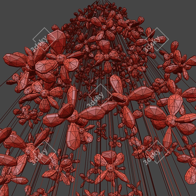 Crystal Blossom Chandelier 3D model image 4