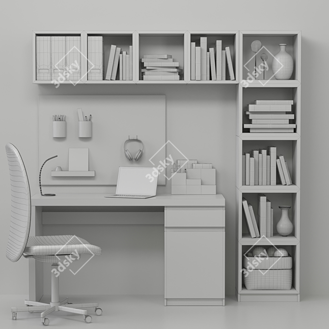 Modern Office Furniture Set 3D model image 2