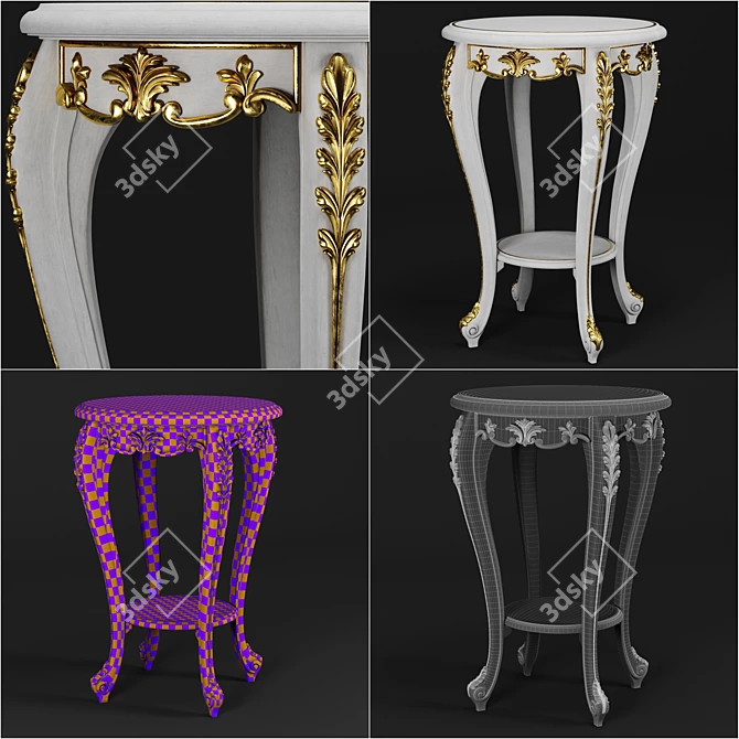 Elegant Bedside Table for 2016 3D model image 2