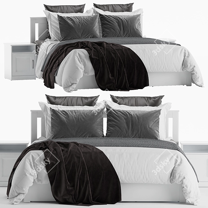 Elegant Ikea Songesand Bed 3D model image 3
