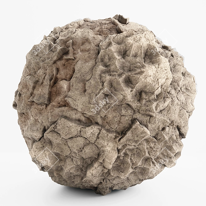 Rugged Brown Rock VRay Material 3D model image 1