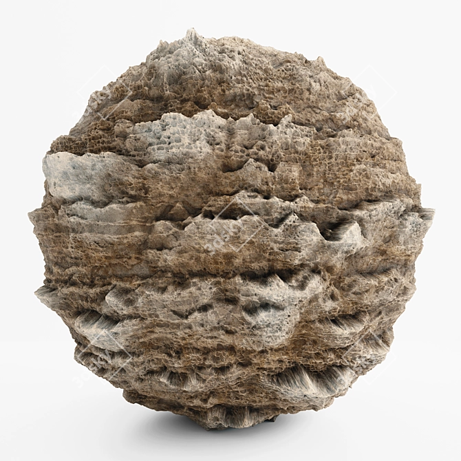 Brown Rock VRay PBR Material 3D model image 1