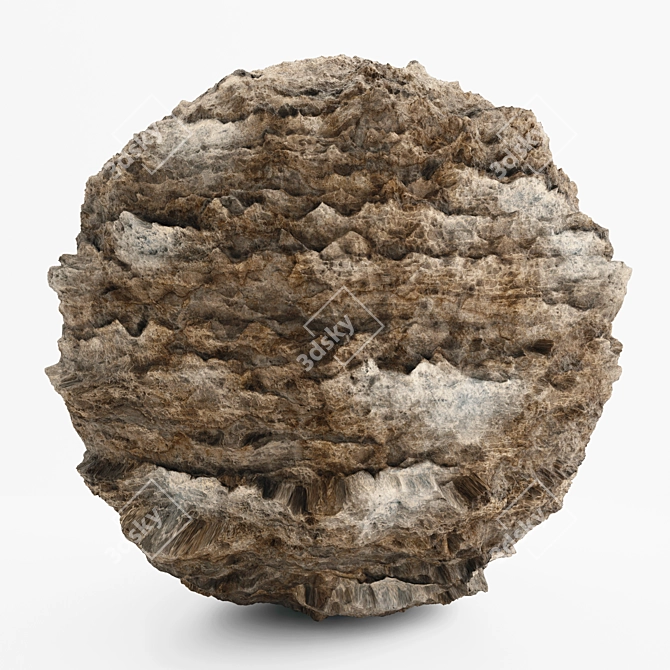 Brown Stone 4k VRAY Rock 3D model image 1
