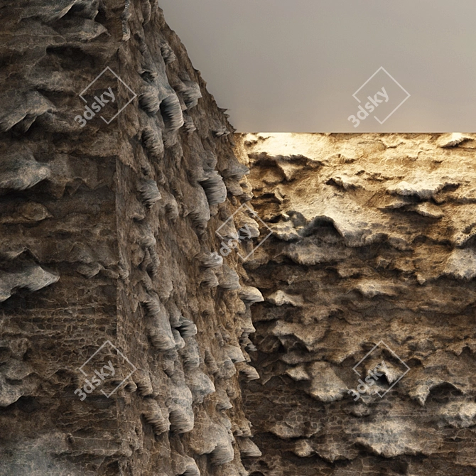 Brown Rock PBR VRAY Material 3D model image 3