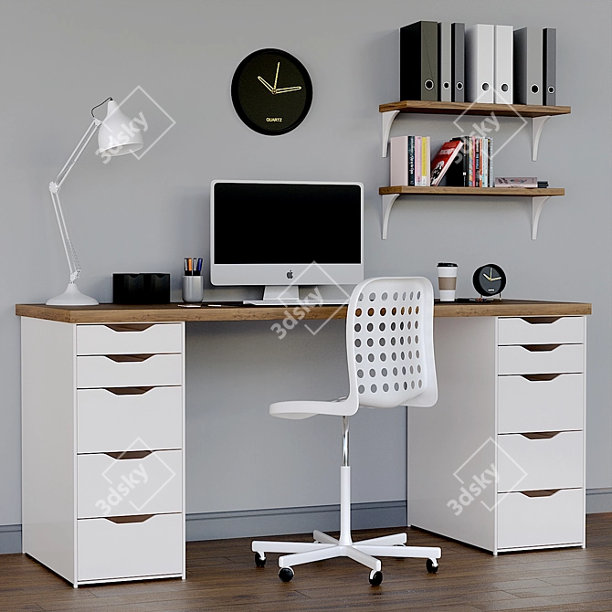 Ikea Office Haven: Stylish & Functional 3D model image 1