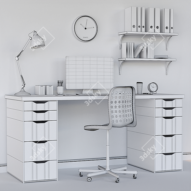 Ikea Office Haven: Stylish & Functional 3D model image 3