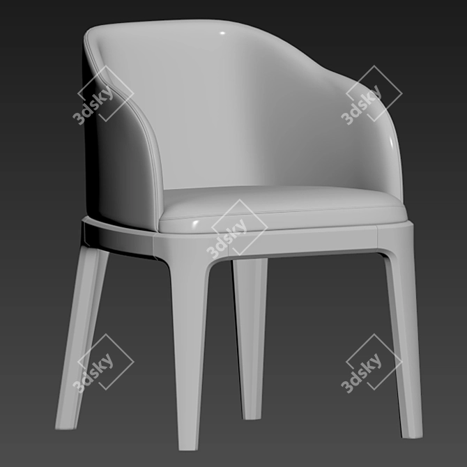 Elegant Aubrey Armchair: The Perfect Dining Chair! 3D model image 3