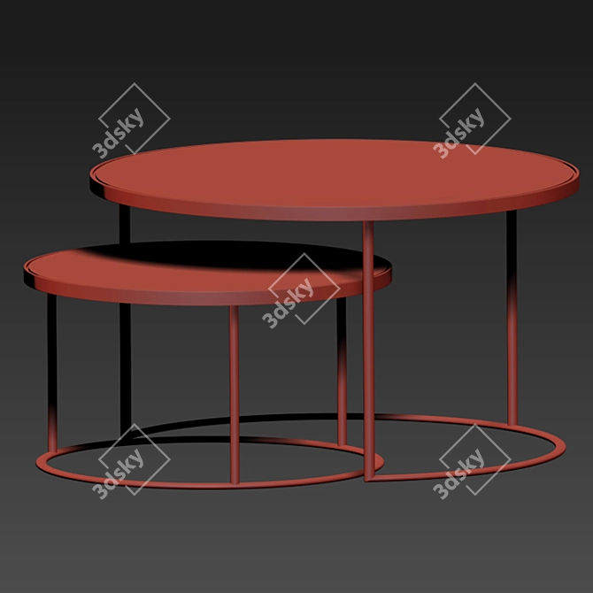 Sleek Nesting Coffee Table 3D model image 2