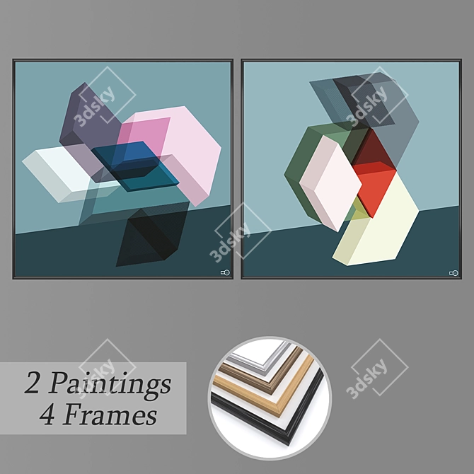 Elegant Wall Art Set 3D model image 1