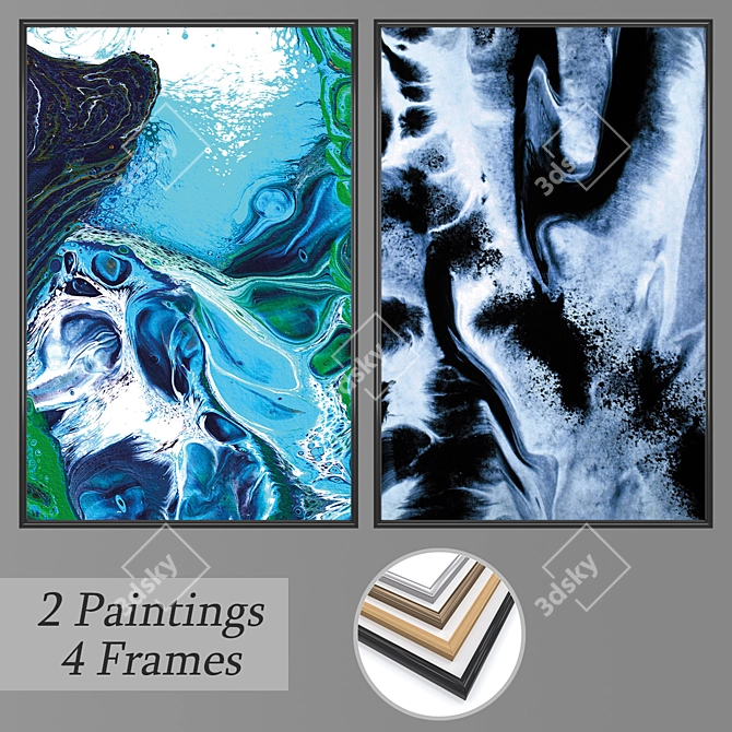 Elegant Wall Art Set 3D model image 1