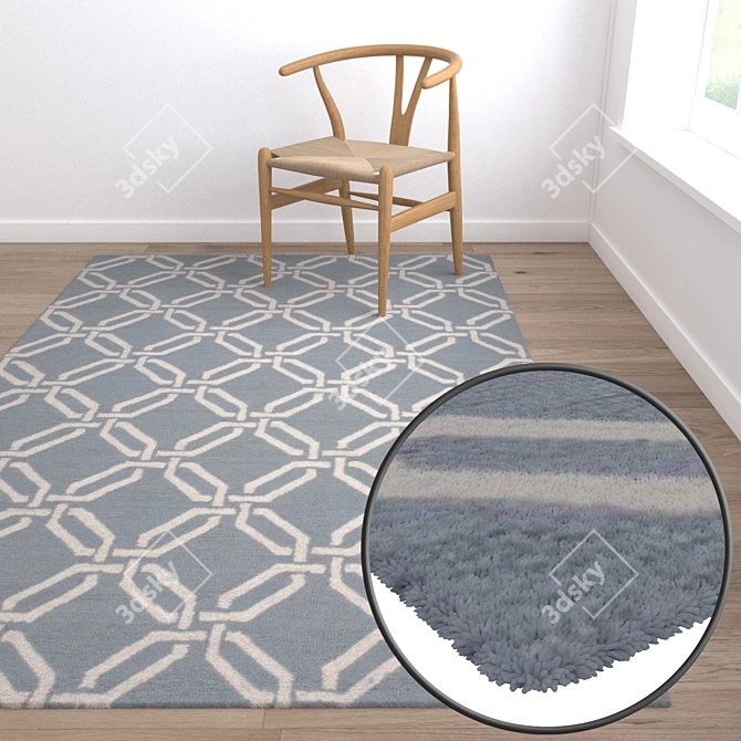 Luxury Carpets Set 1107 - High-Quality Textures 3D model image 5