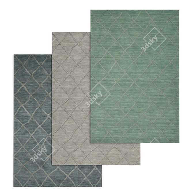 Luxury Textured Carpet Set 3D model image 1