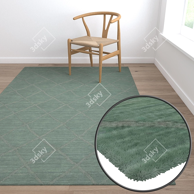 Luxury Textured Carpet Set 3D model image 5